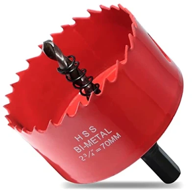 Afbeelding van Bimetalen gatenzaag 70 mm, gatsnede voor plafondlampen, cirkelvormige gaten hout, kunststof, gipsplaat, multiplex, fijn metaal, maïspanelen en andere huishoudelijke projecten