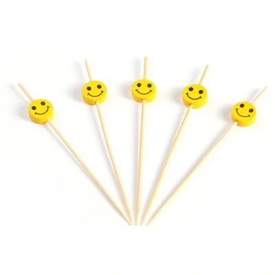 Afbeelding van Taartprikker Bamboe Smiley 12cm 150st.