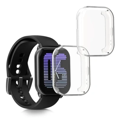 Afbeelding van kwmobile 2x smartwatch hoes geschikt voor Amazfit Active (A2211) hoesje Siliconen sporthorloge cover Activity tracker case in transparant
