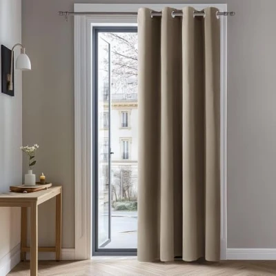Afbeelding van Deconovo thermische verduisteringsgordijnen, 132 x 229 cm (breedte hoogte), modern design met oogjes, gordijn voor jongensslaapkamer, Halloween, zwart, 1 stuk