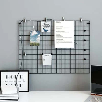 Image de Panneau de grille Sæby mural 75 x 55 cm noir [en.casa]