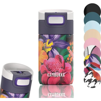 Afbeelding van Kambukka Etna Thermosbeker 300 ml makkelijk reinigen lekvrije Koffiebeker Flower Power
