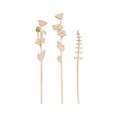 Afbeelding van Rayher Silhouette poppy 64531505 Houten silhouettes. Model klaproos, blank hout. Dikte ca. 3mm. Formaat 16, 18 en 20cm.