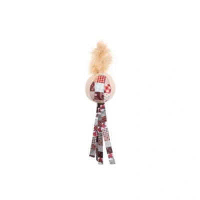 Afbeelding van Flamingo Vinta Bal + Veer Sliert Kattenspeelgoed Beige