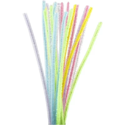 Afbeelding van Creativ company chenilledraad pastel glitter 24st