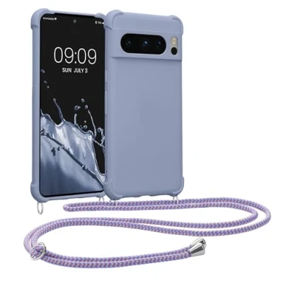 Afbeelding van kwmobile telefoonhoesjegeschikt voor Google Pixel 8 Pro Hoesje van siliconen met telefoonkoord In lavendel