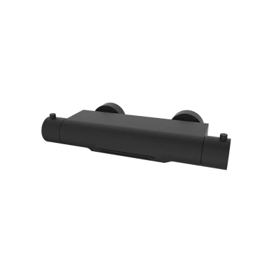 Afbeelding van Wiesbaden Style thermostatische waterval badkraan cooltouch mat zwart