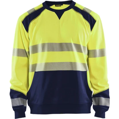 Afbeelding van Blaklader Sweatshirt High Vis 3541 2528 Geel/Marineblauw XL