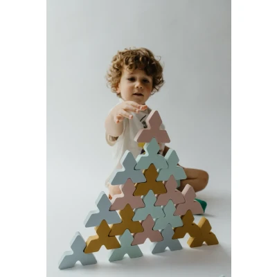 Afbeelding van Moes Play Trianglo open ended toys building blocks bouwblokken foam