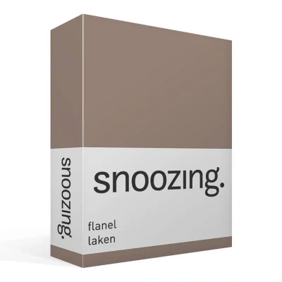 Afbeelding van Snoozing Flanel Laken Lits jumeaux 240x260 cm Taupe