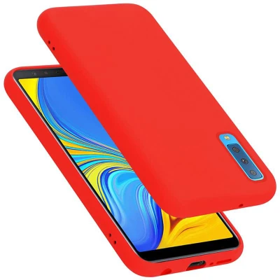 Afbeelding van Cadorabo Hoesje geschikt voor Samsung Galaxy A7 2018 in LIQUID ROOD Beschermhoes gemaakt van flexibel TPU silicone Case Cover