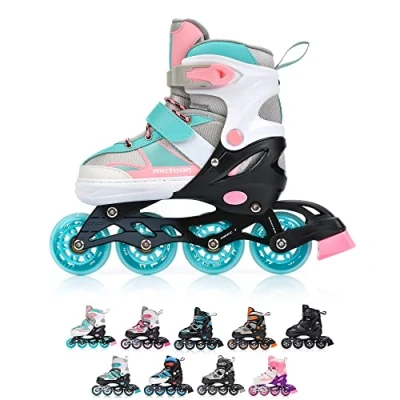 Afbeelding van Meteor Rox Skates Inline Kinderen Verstelbaar S maat 30 33, roze/lichtblauw