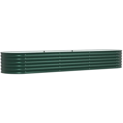 Afbeelding van vidaXL Tuin Verhoogd Bed Groen 320x80x44 cm Gegalvaniseerd Staal