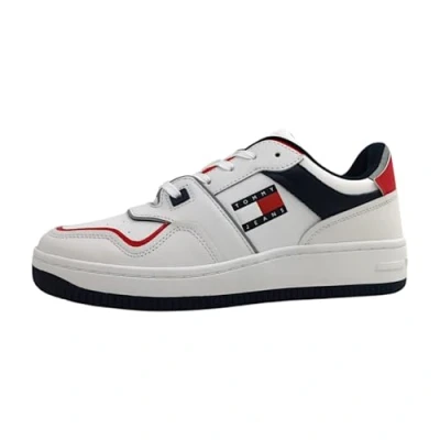 Afbeelding van Tommy Jeans Retro Basket Cupsole Sneakers laag, Heren, Maat: 41, Sweet cayenne Leer