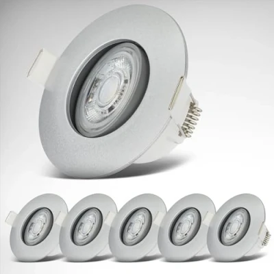 Afbeelding van B.K.Licht LED Badkamer Inbouwspots set van 6 badkamerverlichting IP65 chroom 9 x 4,2 cm (DxH)