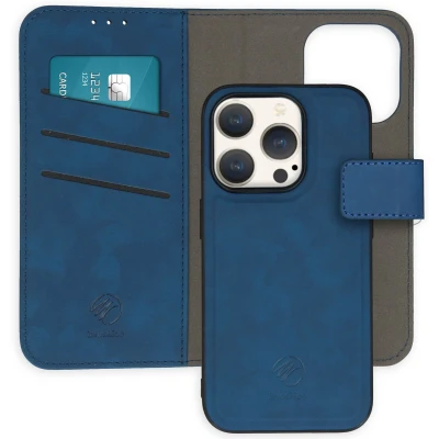 Afbeelding van iMoshion Hoesje Geschikt voor iPhone 15 Pro Met Pasjeshouder Uitneembare 2 in 1 Luxe Bookcase Blauw
