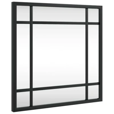 Afbeelding van Wandspiegel vierkant 30x30 cm ijzer zwart