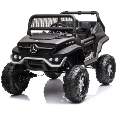 Afbeelding van Mercedes Unimog 12V kinderauto Zwart