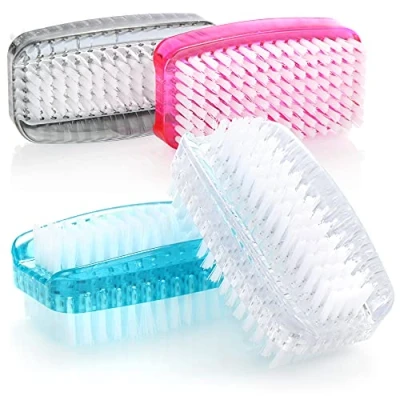 Afbeelding van COM FOUR® 4 x handborstel nagelborstel van kunststof dubbelzijdige wasborstel (4 stuks mix 1)