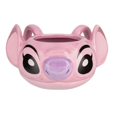 Afbeelding van Paladone Disney Tasse à café en céramique forme d&#039;ange 450 ml Produit sous licence officielle Lilo &amp; Stitch Vaisselle fantaisie 3D pour boissons chaudes, thé, chocolat chaud