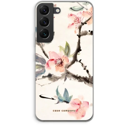 Afbeelding van Case Company® hoesje geschikt voor Samsung Galaxy S22 Japanse bloemen Soft Cover Telefoonhoesje Bescherming aan alle Kanten en Schermrand