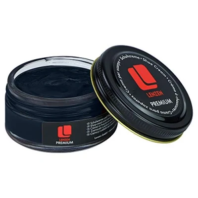 Afbeelding van Lenzen Premium schoencrème, voedende crème voor glad en generfd leer, Navy Blauw