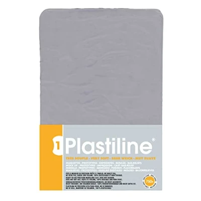 Afbeelding van Plastiline® 7640T plaat modelleermassa, hoge precisie modelleren, beeldhouwen, vormen hardheid 1 (zeer zacht) 750 g kleur lichtgrijs. Gemaakt in Frankrijk