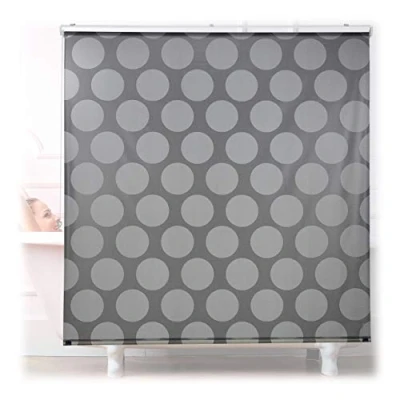 Afbeelding van relaxdays douchegordijn 240 cm lang rolgordijn douche doucherolgordijn badgordijn 160x240cm