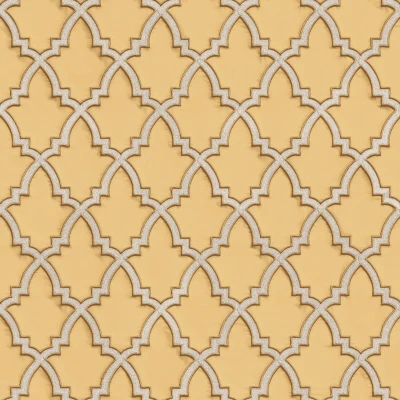 Afbeelding van Dutch Wallcoverings Wallstitch Moroccan trellis yellow