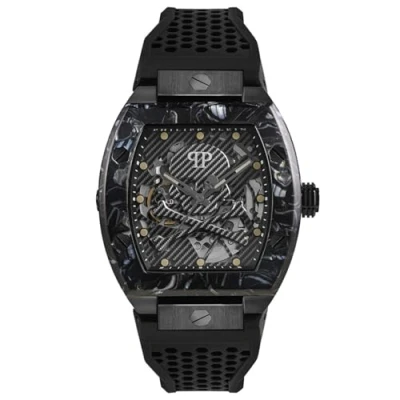 Afbeelding van Philipp Plein The $Keleton PWBAA0221 Horloge Siliconen Zwart Ø 44 mm
