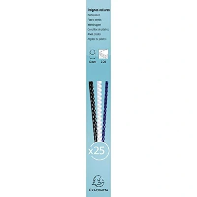 Afbeelding van Exacompta REF 76100E Binding 6mm dik, 21 ringen, geschikt voor A4 documenten, ca. 2 20 vellen, PVC wit (25 stuks)