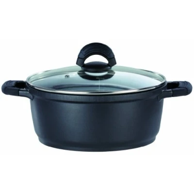 Afbeelding van Kookpunt SilcoGuss Noir Kookpan met Glasdeksel, 28cm