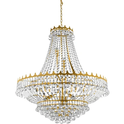 Afbeelding van Searchlight Versailles Luster Ø 80 X 250 Cm Goud En Transparant