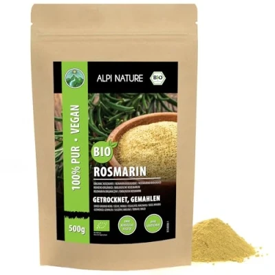Afbeelding van Biologische rozemarijn gemalen (500 g), biologisch rozemarijnpoeder, 100% zuivere en natuurlijke