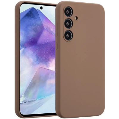 Afbeelding van Accezz Hoesje Geschikt voor Samsung Galaxy A55 Liquid Silicone Backcover Lichtbruin