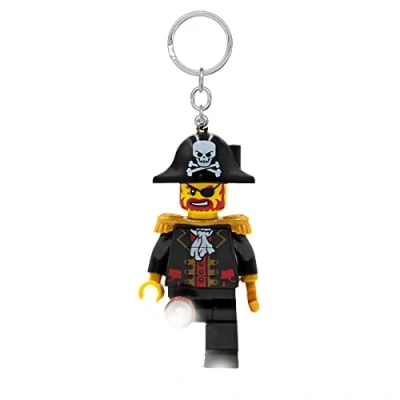 Afbeelding van Lego Iconic Captain Brickbeard lichtgevende sleutelhanger, cadeaus voor kinderen, figuur 76 mm hoog (KE23H), inclusief 2 CR2025 batterijen