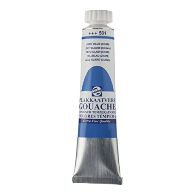 Afbeelding van Talens Plakkaatverf Extra Fijn Tube Van 20 Ml, Lichtblauw (cyaan)