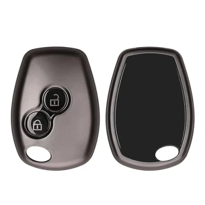 Afbeelding van kwmobile autosleutel hoesje geschikt voor Renault Dacia 2 knops hoes TPU behuizing Beschermende auto sleutel case Sleuteletui in mat zwart /