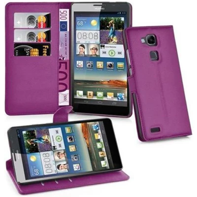 Afbeelding van Cadorabo Hoesje geschikt voor Huawei D3 MATE 7 in MANGAAN PAARS Beschermhoes met magnetische sluiting, standfunctie en kaartvakje Book Case Cover Etui