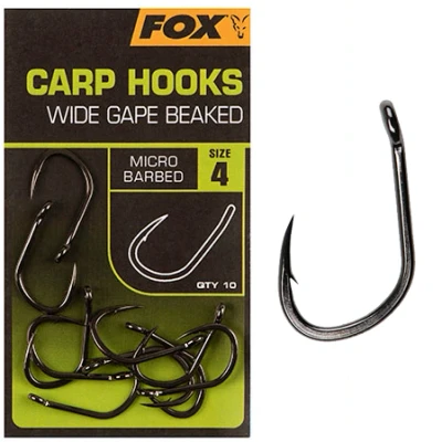 Afbeelding van Fox Carp Hooks Wide Gape Beaked #4 Karper haken