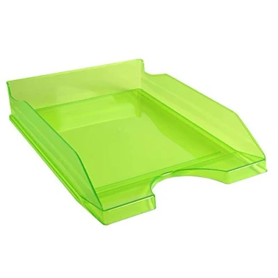 Afbeelding van Exacompta Ref. 12397D set van 10 ECOTRAY brievenbakjes afmetingen: 34 x 25 6,5 cm voor documenten DIN A4+ kleur doorschijnend appelgroen