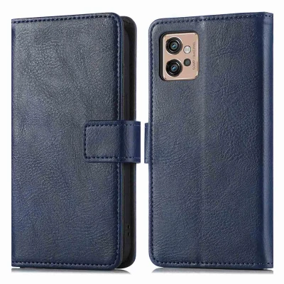 Afbeelding van iMoshion Hoesje Geschikt voor Motorola Moto G32 Luxe Bookcase Donkerblauw