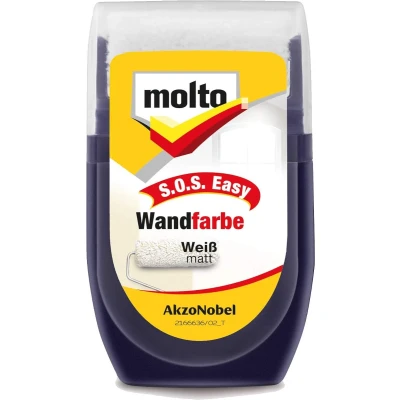 Afbeelding van Molto SOS Easy Muurverf Wit 30ml Snelle Herstelverf voor Kleine Beschadigingen
