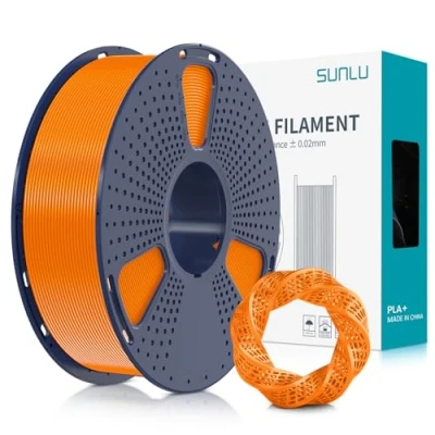 Afbeelding van SUNLU PLA+ filament 1,75 mm, voor 3D printers, met hogere resistentie, nauwkeurig opgewikkeld, 1 kg, nauwkeurigheid +/ 0,02 oranje