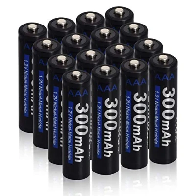 Afbeelding van CITYORK Oplaadbare AAA batterijen, 16 stuks, 300 mAh, 1,2 V, Ni MH, 1200 cycli, gebruik zonnelichtbatterijen, flitslicht, speelgoed
