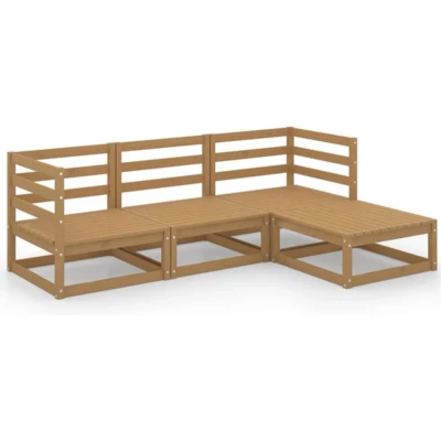 Afbeelding van vidaXL 4 delige Loungeset massief grenenhout honingbruin