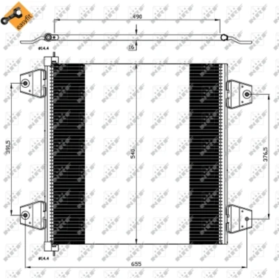 Afbeelding van NRF EASY FIT 35757 Condensor Airco Met afdichtring 14,4 Aluminium 540