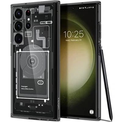 Afbeelding van Spigen Ultra Hybrid Geschikt voor Samsung Galaxy S23 Back Cover Zero One Grijs