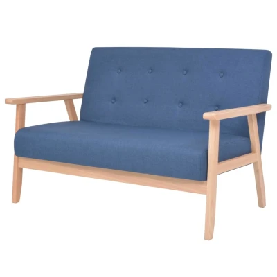 Afbeelding van Tweezitsbank stof blauw
