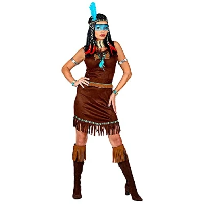 Afbeelding van Widmann Indiaan Kostuum Snelle Soepele Sissipahaw Vrouw Bruin XL Carnavalskleding Verkleedkleding